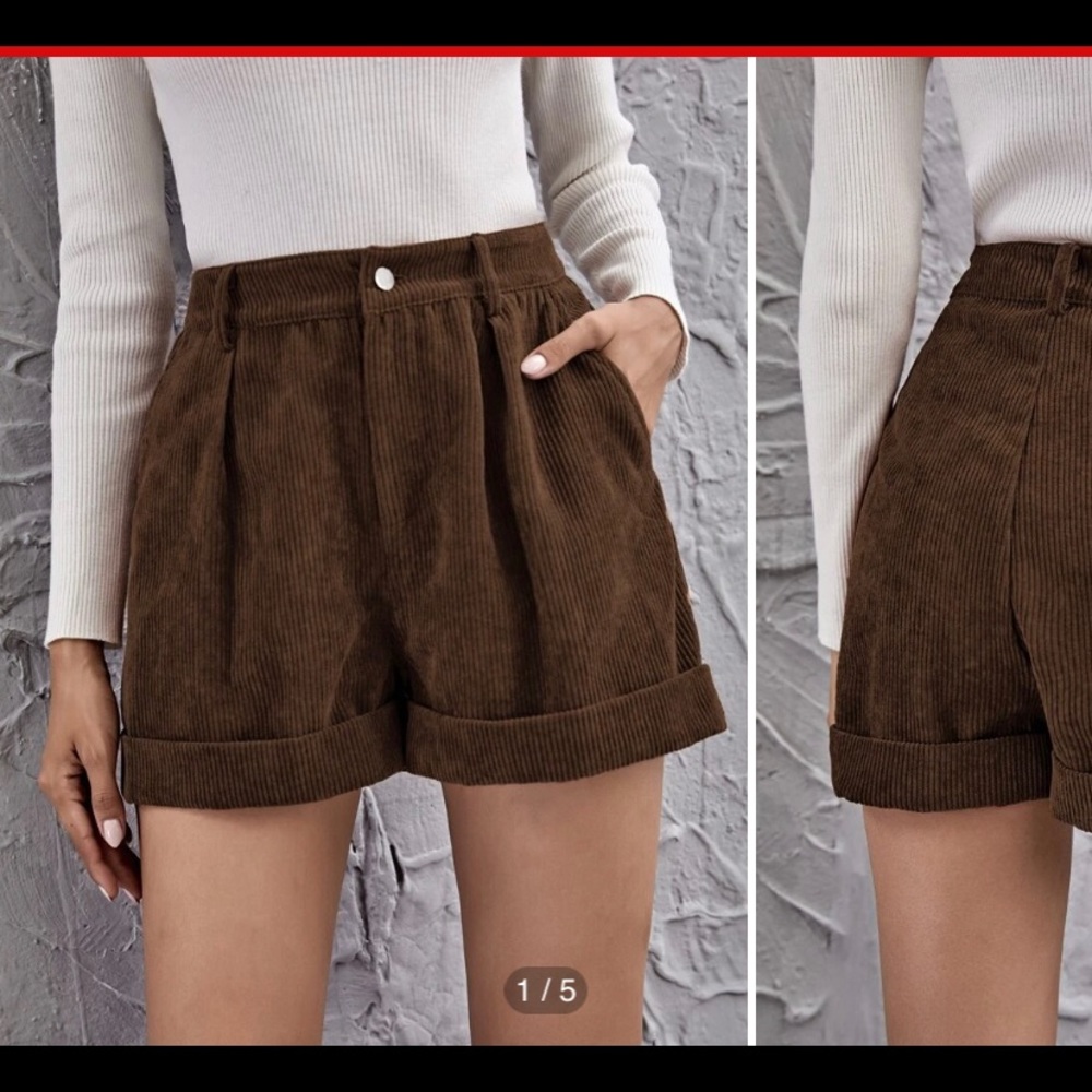 Brown corduroy shorts